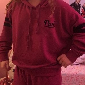 Pink hoodie and sweats set